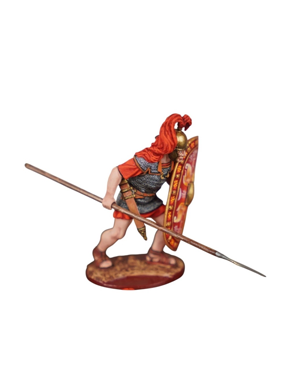 Hand Painted Roman Legionary Figurine w/ Scutum Shield Metal Ancient Rome